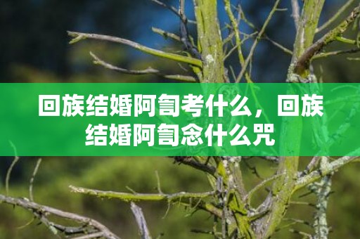 回族结婚阿訇考什么，回族结婚阿訇念什么咒