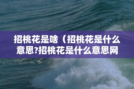 招桃花是啥（招桃花是什么意思?招桃花是什么意思网络用语）