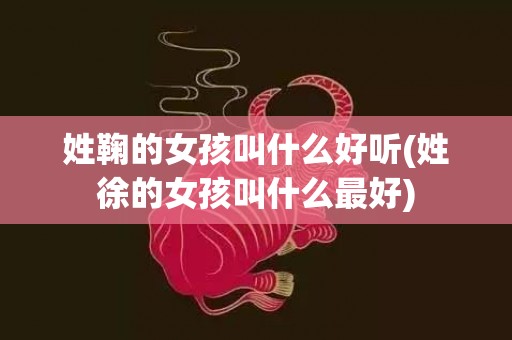 姓鞠的女孩叫什么好听(姓徐的女孩叫什么最好)