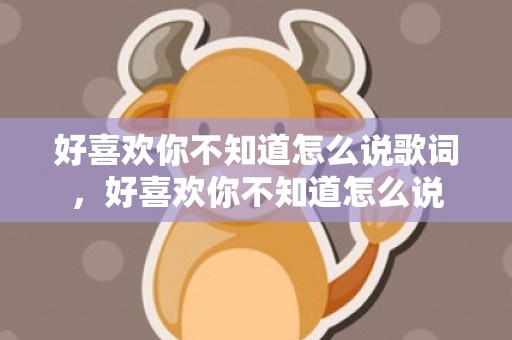 好喜欢你不知道怎么说歌词，好喜欢你不知道怎么说