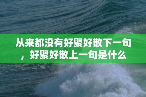 从来都没有好聚好散下一句，好聚好散上一句是什么