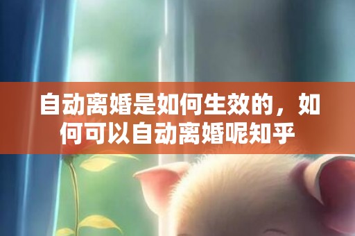 自动离婚是如何生效的，如何可以自动离婚呢知乎