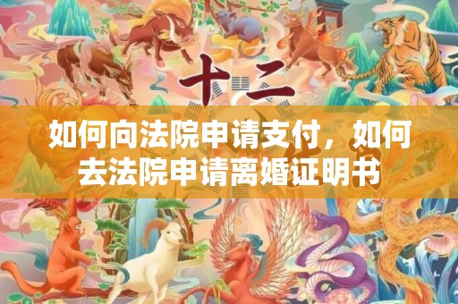 如何向法院申请支付，如何去法院申请离婚证明书