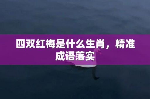 四双红梅是什么生肖，精准成语落实