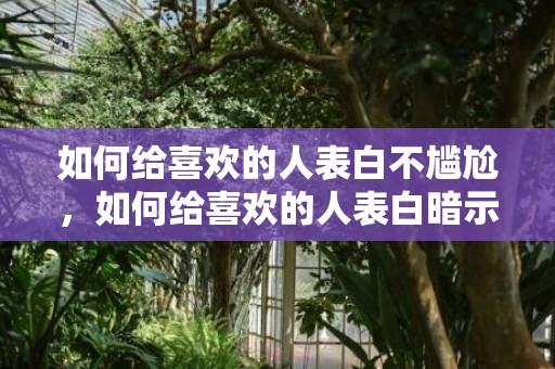 如何给喜欢的人表白不尴尬，如何给喜欢的人表白暗示