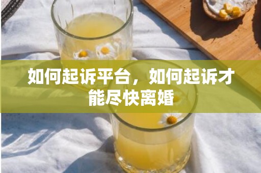 如何起诉平台，如何起诉才能尽快离婚