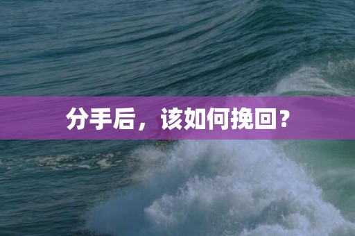 分手后，该如何挽回？