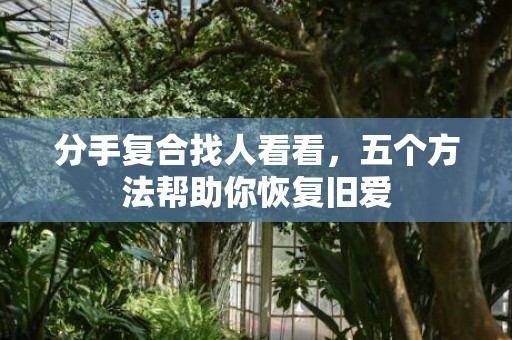 分手复合找人看看，五个方法帮助你恢复旧爱