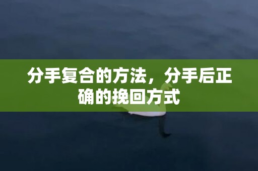 分手复合的方法，分手后正确的挽回方式
