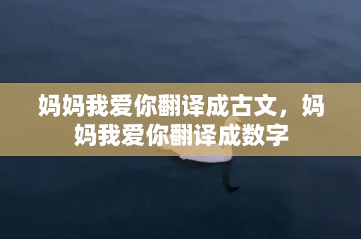 妈妈我爱你翻译成古文，妈妈我爱你翻译成数字