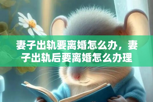 妻子出轨要离婚怎么办，妻子出轨后要离婚怎么办理
