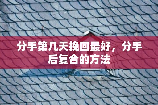 分手第几天挽回最好，分手后复合的方法