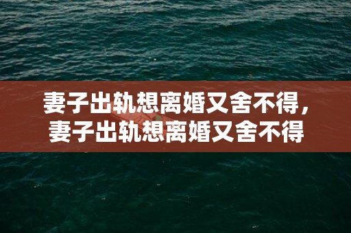 妻子出轨想离婚又舍不得，妻子出轨想离婚又舍不得