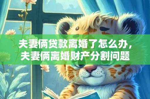 夫妻俩贷款离婚了怎么办，夫妻俩离婚财产分割问题