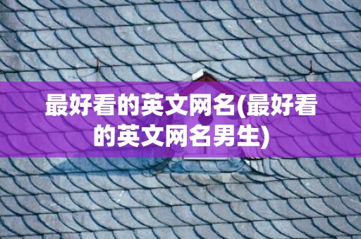 最好看的英文网名(最好看的英文网名男生)