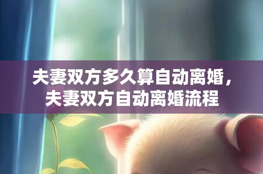 夫妻双方多久算自动离婚，夫妻双方自动离婚流程