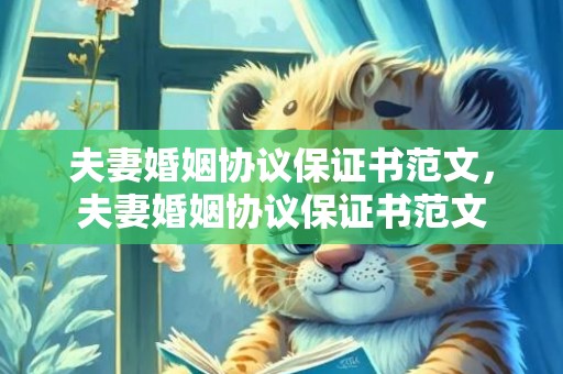 夫妻婚姻协议保证书范文，夫妻婚姻协议保证书范文
