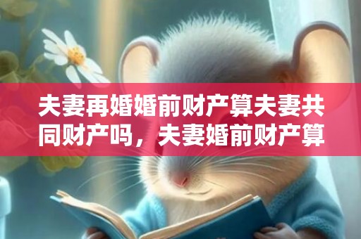 夫妻再婚婚前财产算夫妻共同财产吗，夫妻婚前财产算共同财产吗
