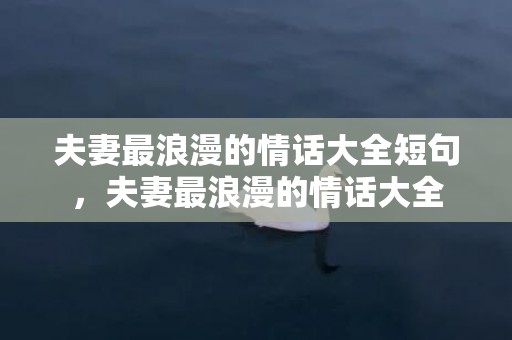 夫妻最浪漫的情话大全短句，夫妻最浪漫的情话大全