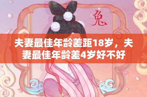 夫妻最佳年龄差距18岁，夫妻最佳年龄差4岁好不好