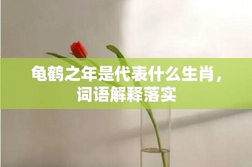 龟鹤之年是代表什么生肖，词语解释落实