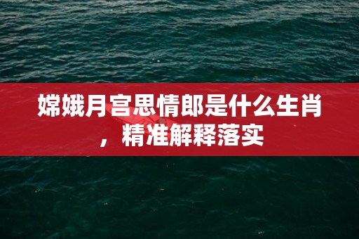 嫦娥月宫思情郎是什么生肖，精准解释落实