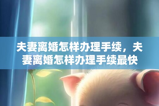 夫妻离婚怎样办理手续，夫妻离婚怎样办理手续最快