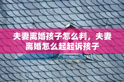 夫妻离婚孩子怎么判，夫妻离婚怎么起起诉孩子