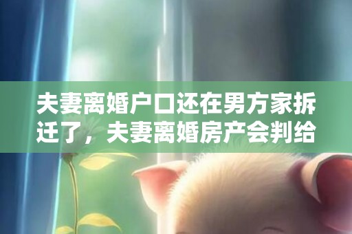 夫妻离婚户口还在男方家拆迁了，夫妻离婚房产会判给孩子吗