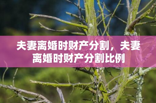夫妻离婚时财产分割，夫妻离婚时财产分割比例