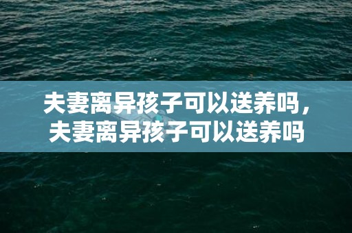 夫妻离异孩子可以送养吗，夫妻离异孩子可以送养吗
