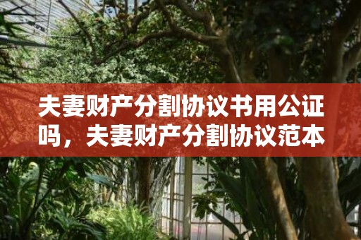 夫妻财产分割协议书用公证吗，夫妻财产分割协议范本大全