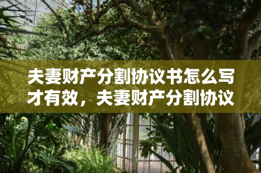 夫妻财产分割协议书怎么写才有效，夫妻财产分割协议的效力