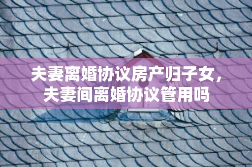 夫妻离婚协议房产归子女，夫妻间离婚协议管用吗