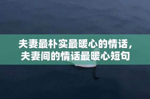 夫妻最朴实最暖心的情话，夫妻间的情话最暖心短句
