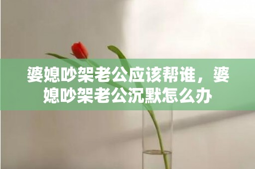 婆媳吵架老公应该帮谁，婆媳吵架老公沉默怎么办