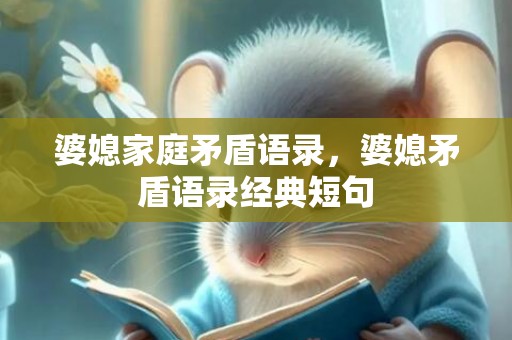 婆媳家庭矛盾语录，婆媳矛盾语录经典短句
