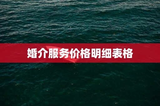 婚介服务价格明细表格