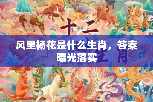 风里杨花是什么生肖，答案曝光落实