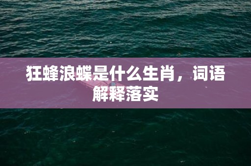 狂蜂浪蝶是什么生肖，词语解释落实
