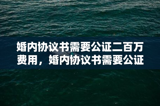 婚内协议书需要公证二百万费用，婚内协议书需要公证吗