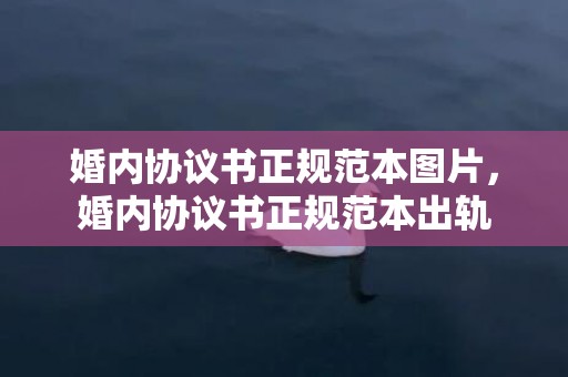 婚内协议书正规范本图片，婚内协议书正规范本出轨