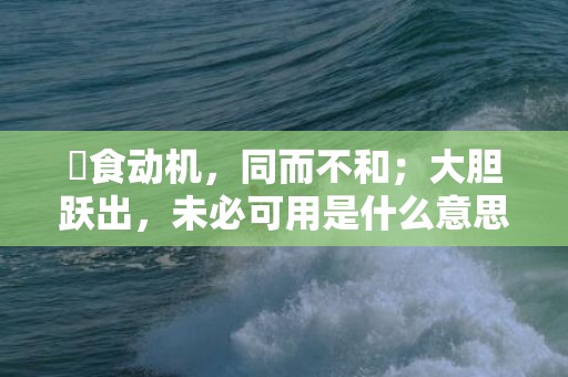 揾食动机，同而不和；大胆跃出，未必可用是什么意思是什么含义，精选解答