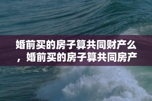 婚前买的房子算共同财产么，婚前买的房子算共同房产吗