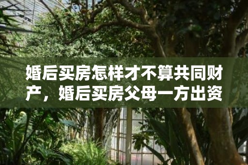 婚后买房怎样才不算共同财产，婚后买房父母一方出资首付