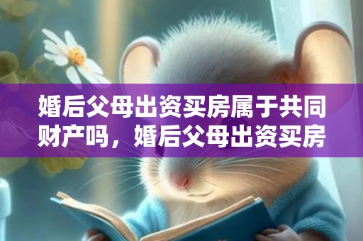 婚后父母出资买房属于共同财产吗，婚后父母出资买房算谁的