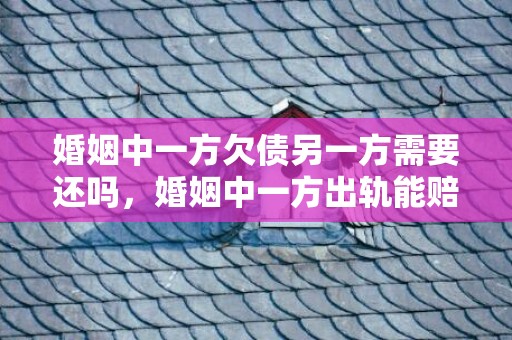 婚姻中一方欠债另一方需要还吗，婚姻中一方出轨能赔多少钱