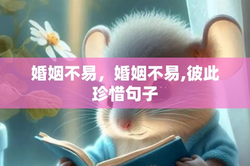 婚姻不易，婚姻不易,彼此珍惜句子