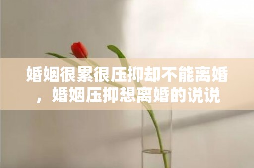 婚姻很累很压抑却不能离婚，婚姻压抑想离婚的说说