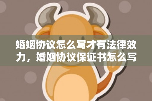 婚姻协议怎么写才有法律效力，婚姻协议保证书怎么写